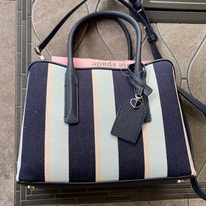 Kate Spade Margaux Canvas Stripe Medium Satchel